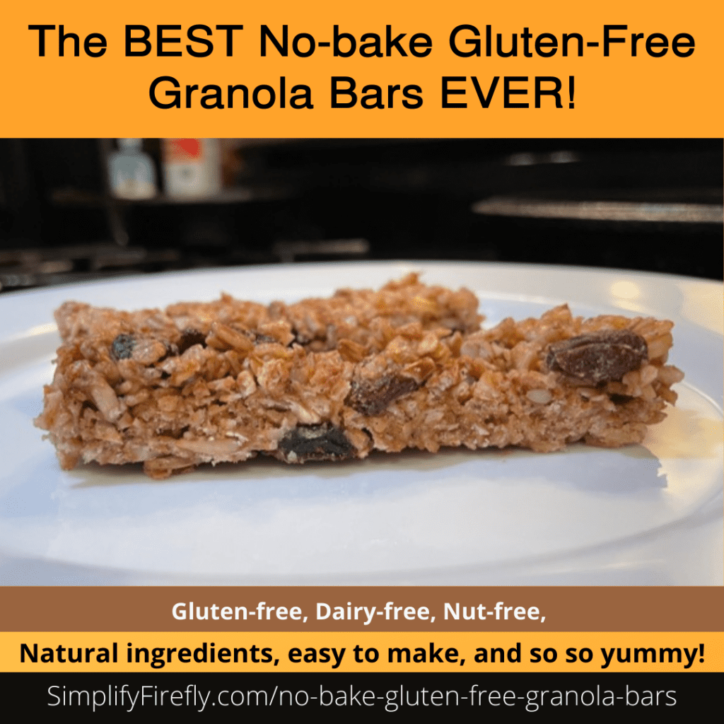 no-bake gluten-free granola bars on a plate

